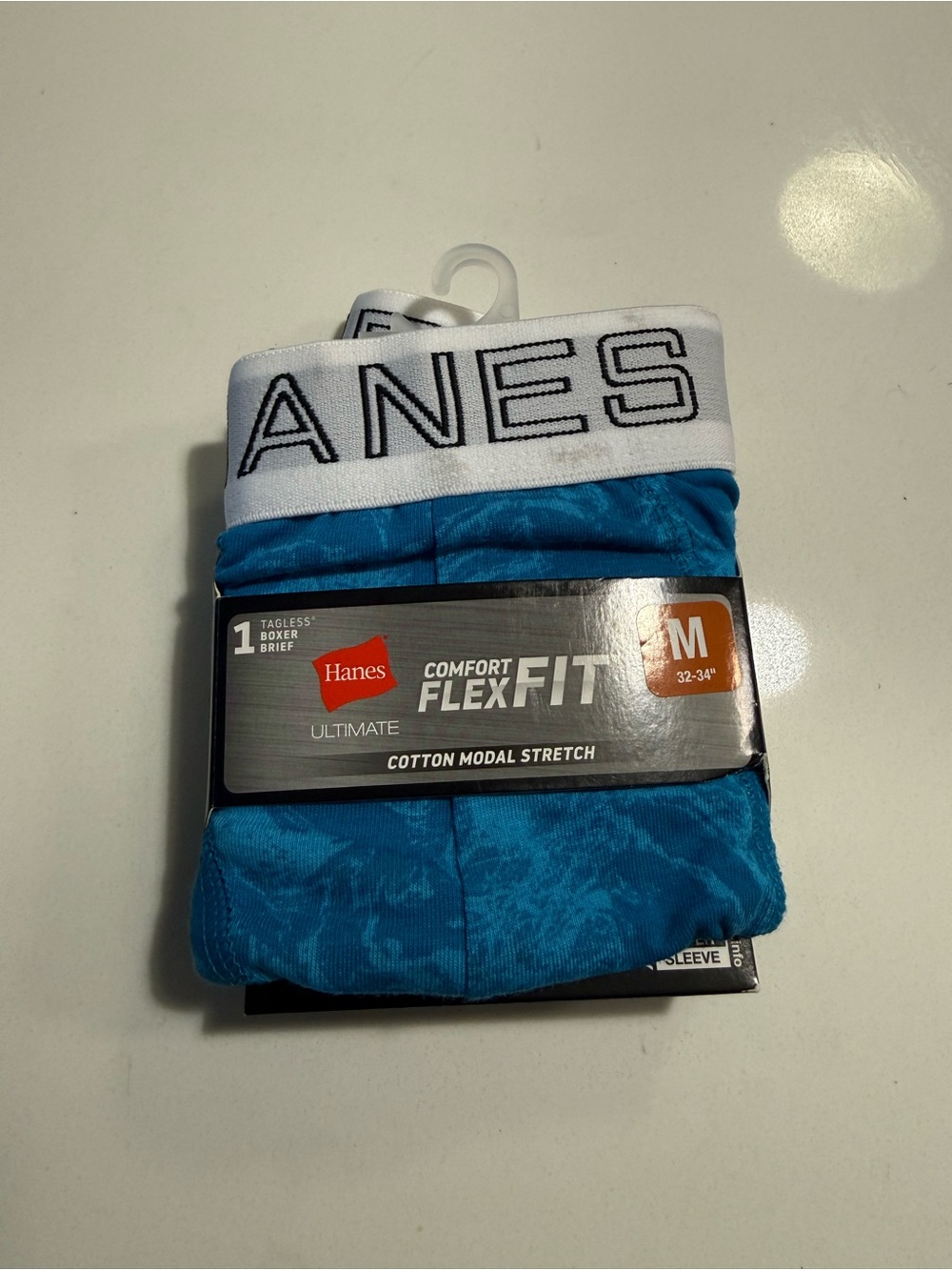 Hanes Men's Boxer Brief - Bright Turquoise with White Waistband